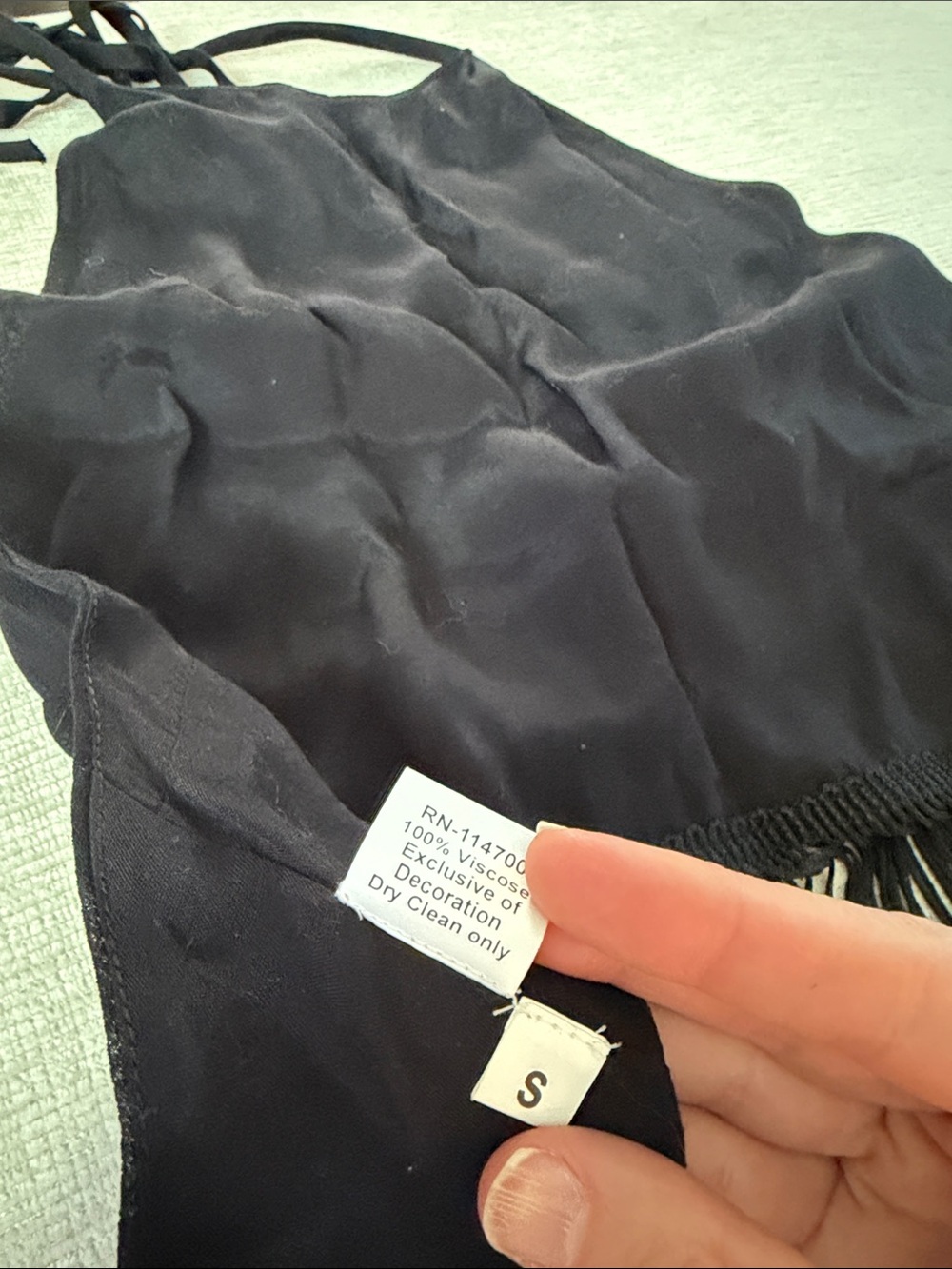 Chan Luu Fringed Halter Top Black Size Small - Picture 7 of 7